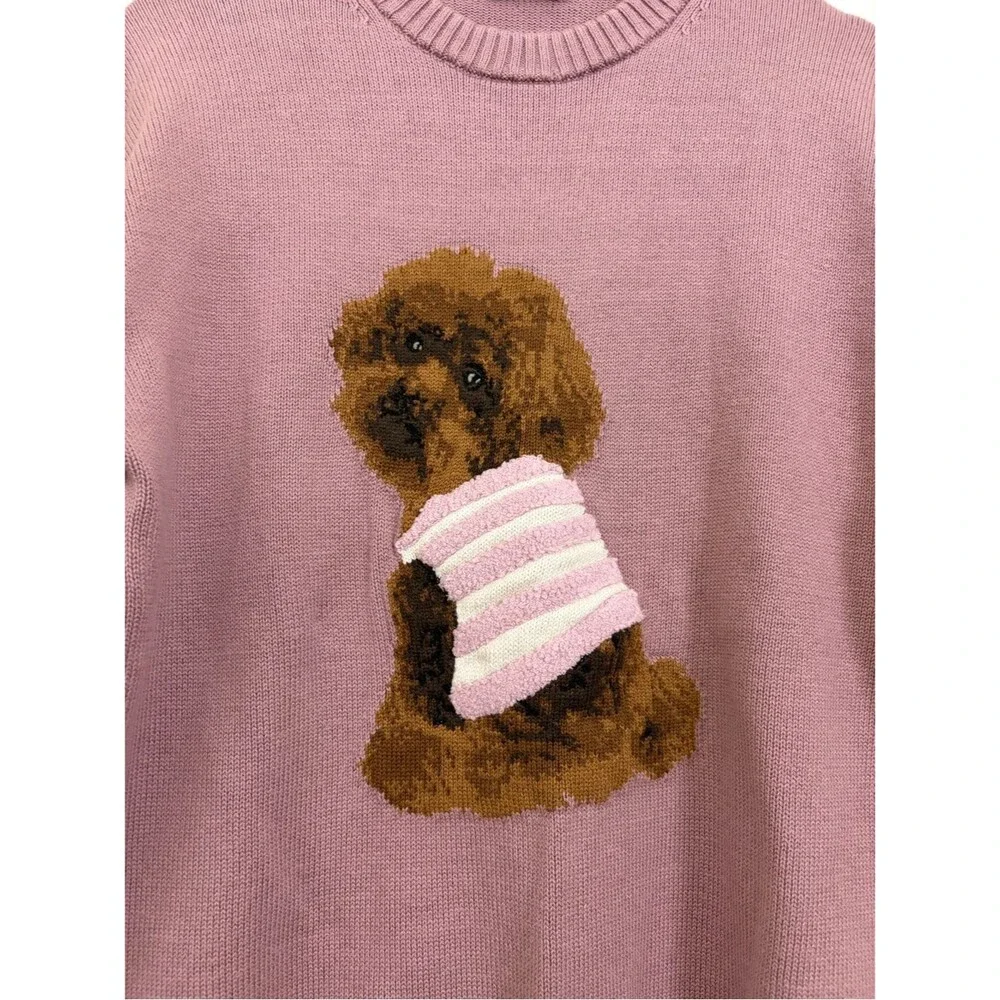 Aritzia Sunday Best Peggy Icon Dog Graphic Cotton Cashmere Sweater XS